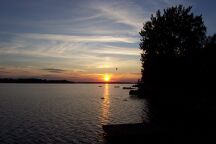 Sonnenuntergang mit Möwe